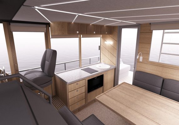 Max Zhivov VIK Boat galley and helm station render