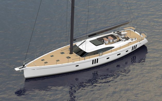 A render of a new Oyster Yachts