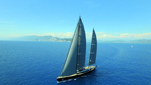 A sailing superyacht a full sail