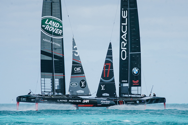 America;s Cup boats practicing in Bermuda