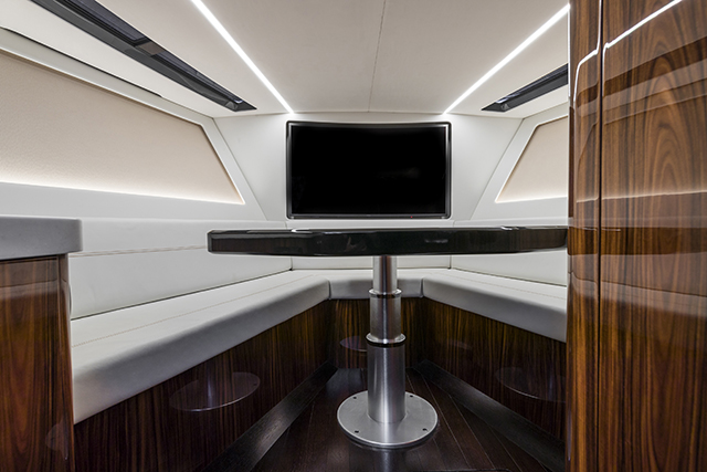 The cabin on the Aston Martin powerboat AM37