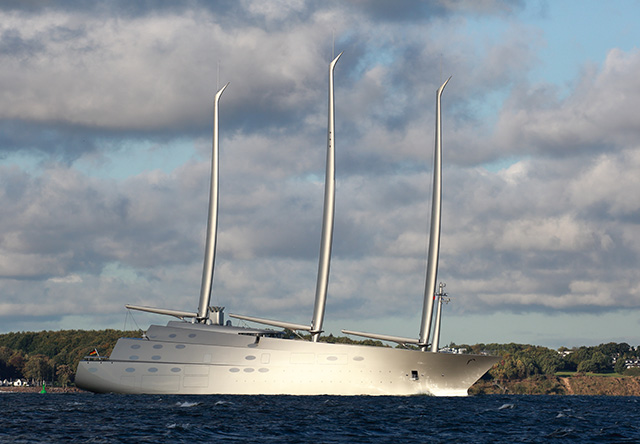 Sailing Yacht A undergoing sea trials