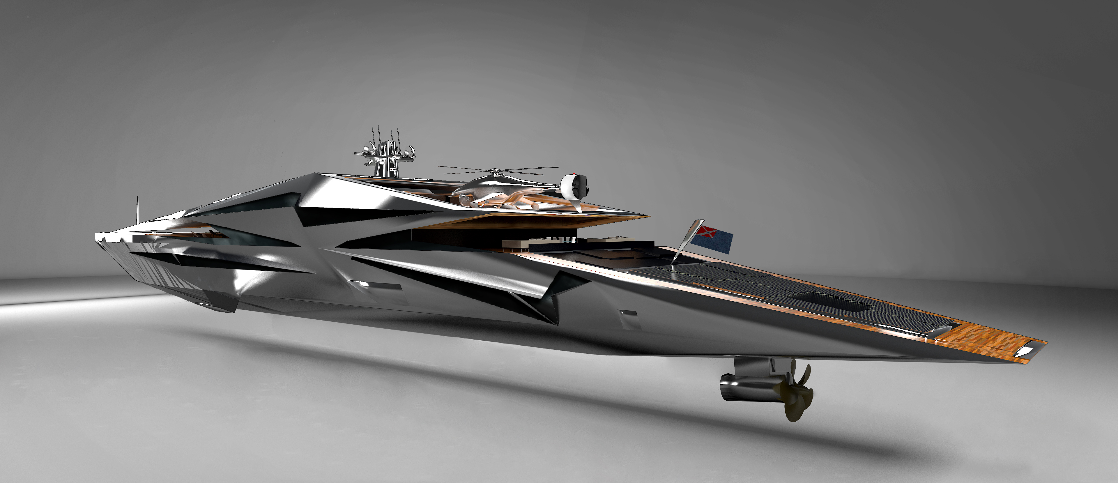 Rendering of motor yacht Roswell