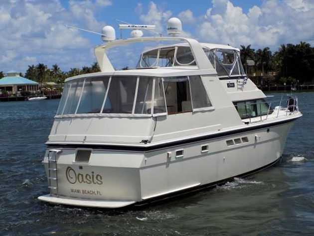 A white motor yacht on the sea