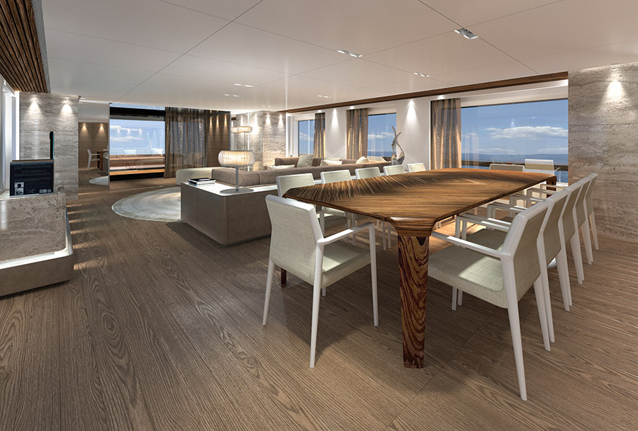 Interior of Tankoa Elettra Superyacht render