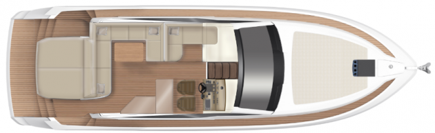 render of a motor yacht's interior