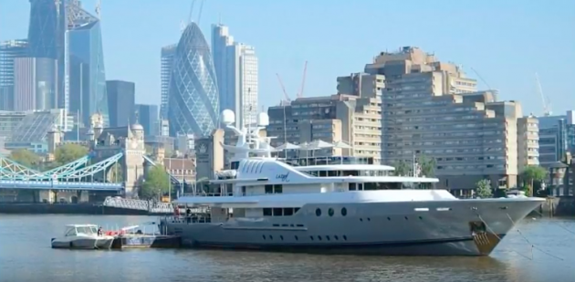 Lady A Superyacht in Tower Bridge